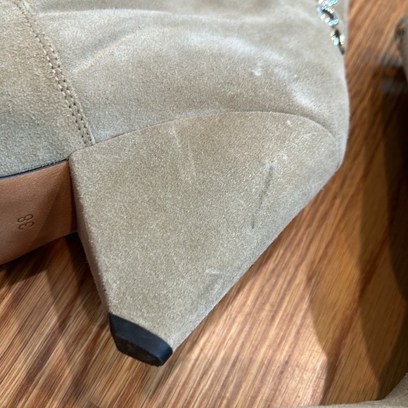 IRO x REVOLVE SUDEKA BOOTS Light Khaki suede pull on size 38 women’s - Picture 11 of 13